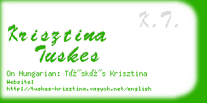 krisztina tuskes business card